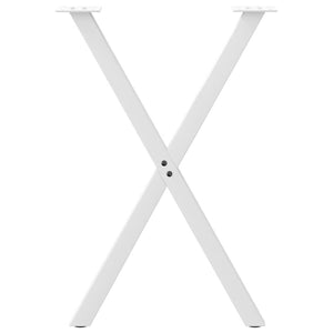 vidaXL Dining Table Legs X-Shaped 2 pcs White 50x(72-73) cm Steel