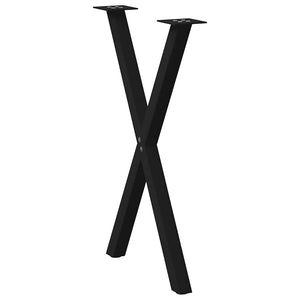 vidaXL Dining Table Legs X-Shaped 2 pcs Black 60x(72-73) cm Steel