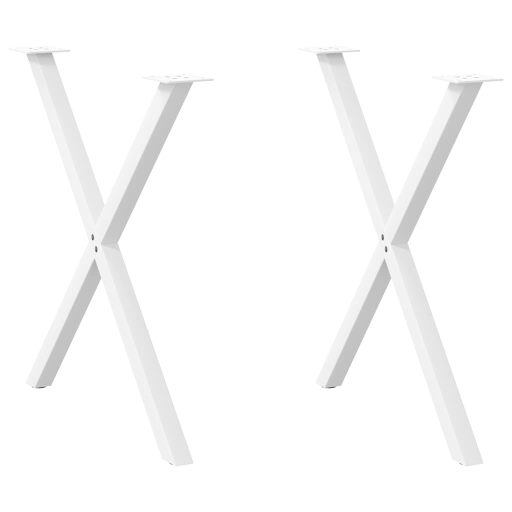 vidaXL Dining Table Legs X-Shaped 2 pcs White 80x(72-73) cm Steel