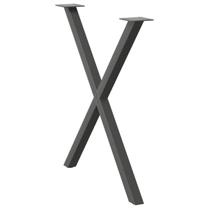 vidaXL Dining Table Legs X-Shaped 2 pcs Anthracite 80x(72-73) cm Steel