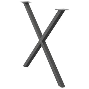 vidaXL Dining Table Legs X-Shaped 2 pcs Anthracite 90x(72-73) cm Steel