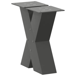 vidaXL Coffee Table Legs X-Shaped 2 pcs Anthracite 30x(30-31) cm Steel