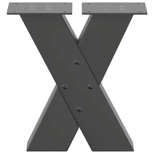 vidaXL Coffee Table Legs X-Shaped 2 pcs Anthracite 30x(30-31) cm Steel