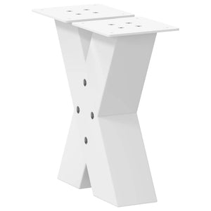 vidaXL Coffee Table Legs X-Shaped 2 pcs White 40x(30-31) cm Steel