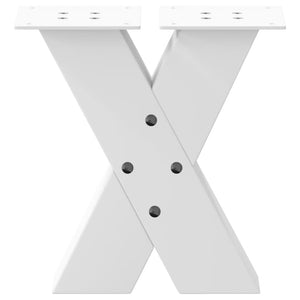 vidaXL Coffee Table Legs X-Shaped 2 pcs White 40x(30-31) cm Steel