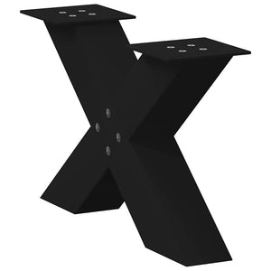 vidaXL Coffee Table Legs X-Shaped 2 pcs Black 50x(30-31) cm Steel