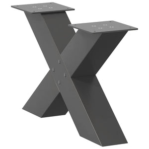 vidaXL Coffee Table Legs X-Shaped 2 pcs Anthracite 50x(30-31) cm Steel