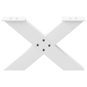 vidaXL Coffee Table Legs X-Shaped 2 pcs White 60x(30-31) cm Steel