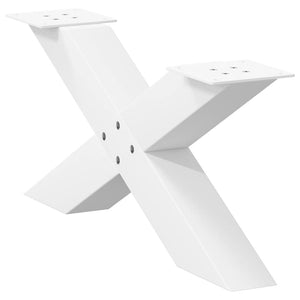 vidaXL Coffee Table Legs X-Shaped 2 pcs White 70x(30-31) cm Steel