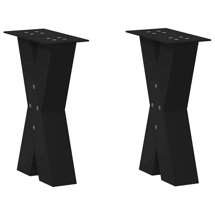 vidaXL Coffee Table Legs X-Shaped 2 pcs Black 38x(42-43) cm Steel