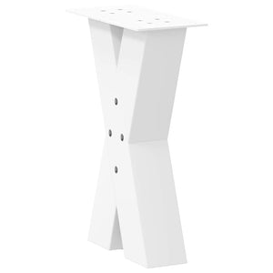 vidaXL Coffee Table Legs X-Shaped 2 pcs White 38x(42-43) cm Steel