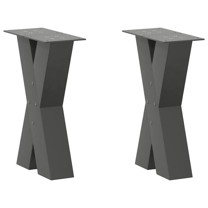 vidaXL Coffee Table Legs X-Shaped 2 pcs Anthracite 38x(42-43) cm Steel