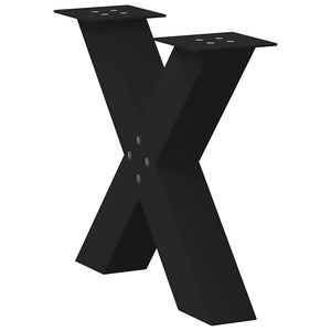 vidaXL Coffee Table Legs X-Shaped 2 pcs Black 60x(42-43) cm Steel