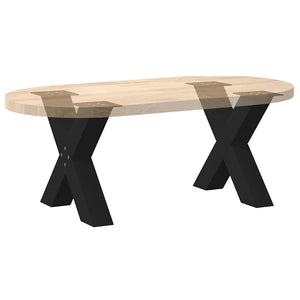 vidaXL Coffee Table Legs X-Shaped 2 pcs Black 60x(42-43) cm Steel