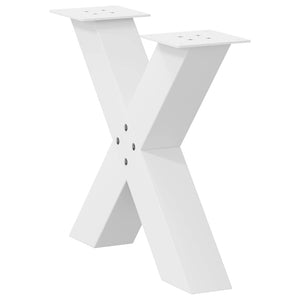 vidaXL Coffee Table Legs X-Shaped 2 pcs White 60x(42-43) cm Steel