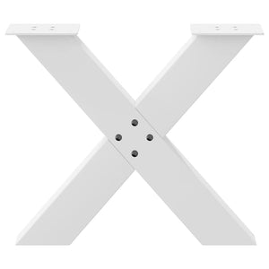 vidaXL Coffee Table Legs X-Shaped 2 pcs White 60x(42-43) cm Steel