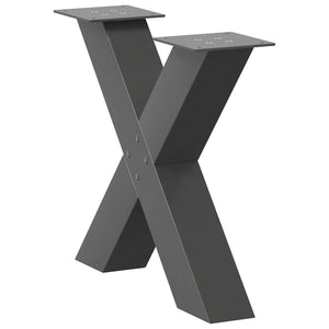 vidaXL Coffee Table Legs X-Shaped 2 pcs Anthracite 60x(42-43) cm Steel