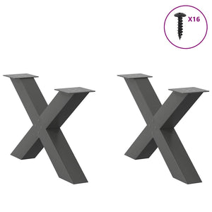 vidaXL Coffee Table Legs X-Shaped 2 pcs Anthracite 70x(42-43) cm Steel