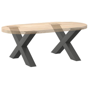 vidaXL Coffee Table Legs X-Shaped 2 pcs Anthracite 70x(42-43) cm Steel