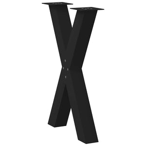 vidaXL Dining Table Legs X-Shaped 2 pcs Black 60x(72-73) cm Steel