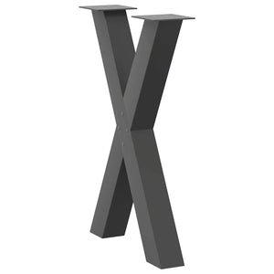 vidaXL Dining Table Legs X-Shaped 2 pcs Anthracite 60x(72-73) cm Steel