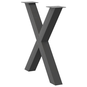 vidaXL Dining Table Legs X-Shaped 2 pcs Anthracite 70x(72-73) cm Steel