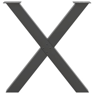 vidaXL Dining Table Legs X-Shaped 2 pcs Anthracite 70x(72-73) cm Steel