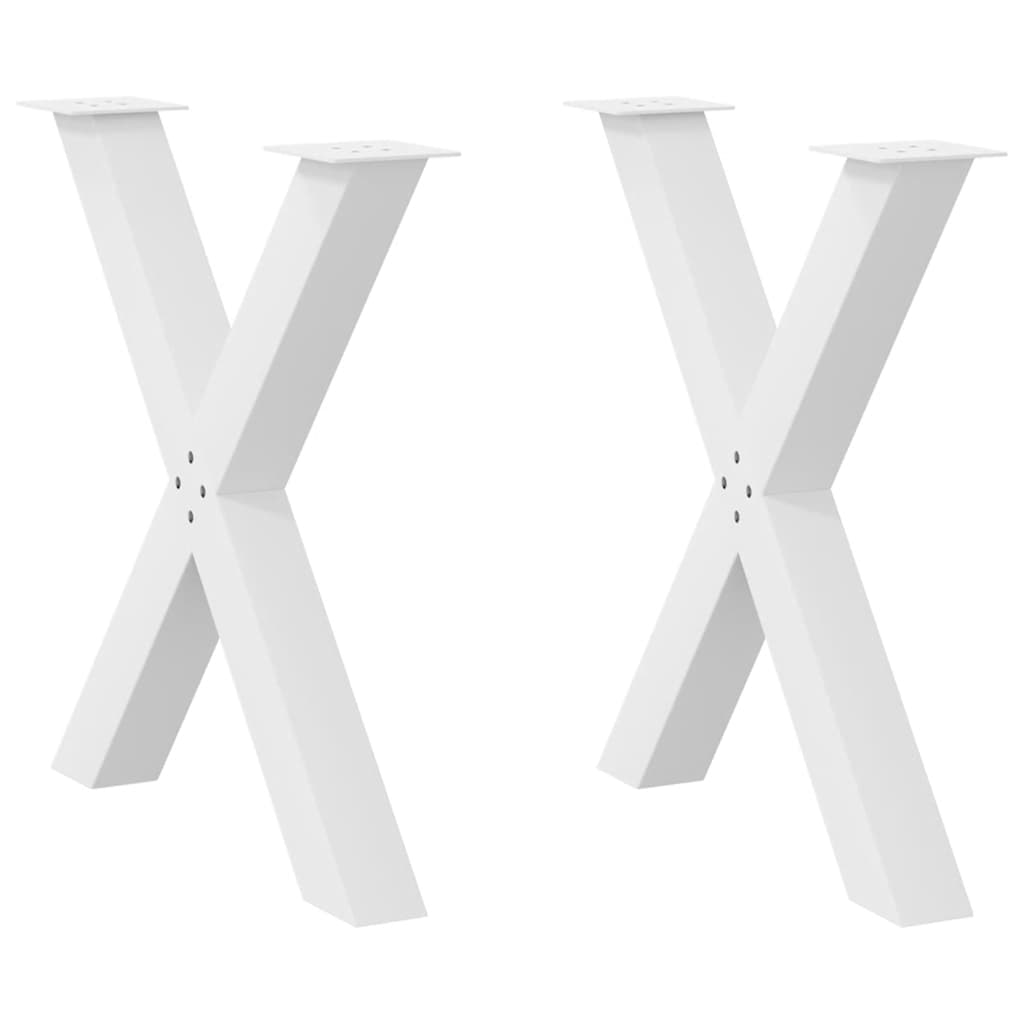 vidaXL Dining Table Legs X-Shaped 2 pcs White 80x(72-73) cm Steel