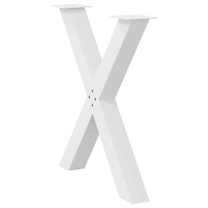 vidaXL Dining Table Legs X-Shaped 2 pcs White 80x(72-73) cm Steel