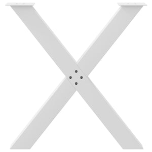 vidaXL Dining Table Legs X-Shaped 2 pcs White 80x(72-73) cm Steel