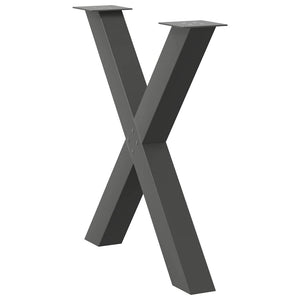 vidaXL Dining Table Legs X-Shaped 2 pcs Anthracite 80x(72-73) cm Steel