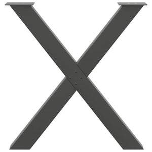 vidaXL Dining Table Legs X-Shaped 2 pcs Anthracite 80x(72-73) cm Steel