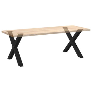 vidaXL Dining Table Legs X-Shaped 2 pcs Black 90x(72-73) cm Steel