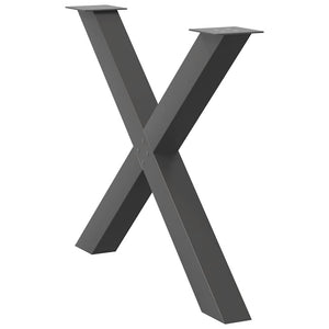 vidaXL Dining Table Legs X-Shaped 2 pcs Anthracite 90x(72-73) cm Steel