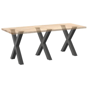 vidaXL Dining Table Legs X-Shaped 3 pcs Anthracite 70x(72-73) cm Steel