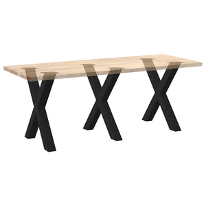 vidaXL Dining Table Legs X-Shaped 3 pcs Black 80x(72-73) cm Steel