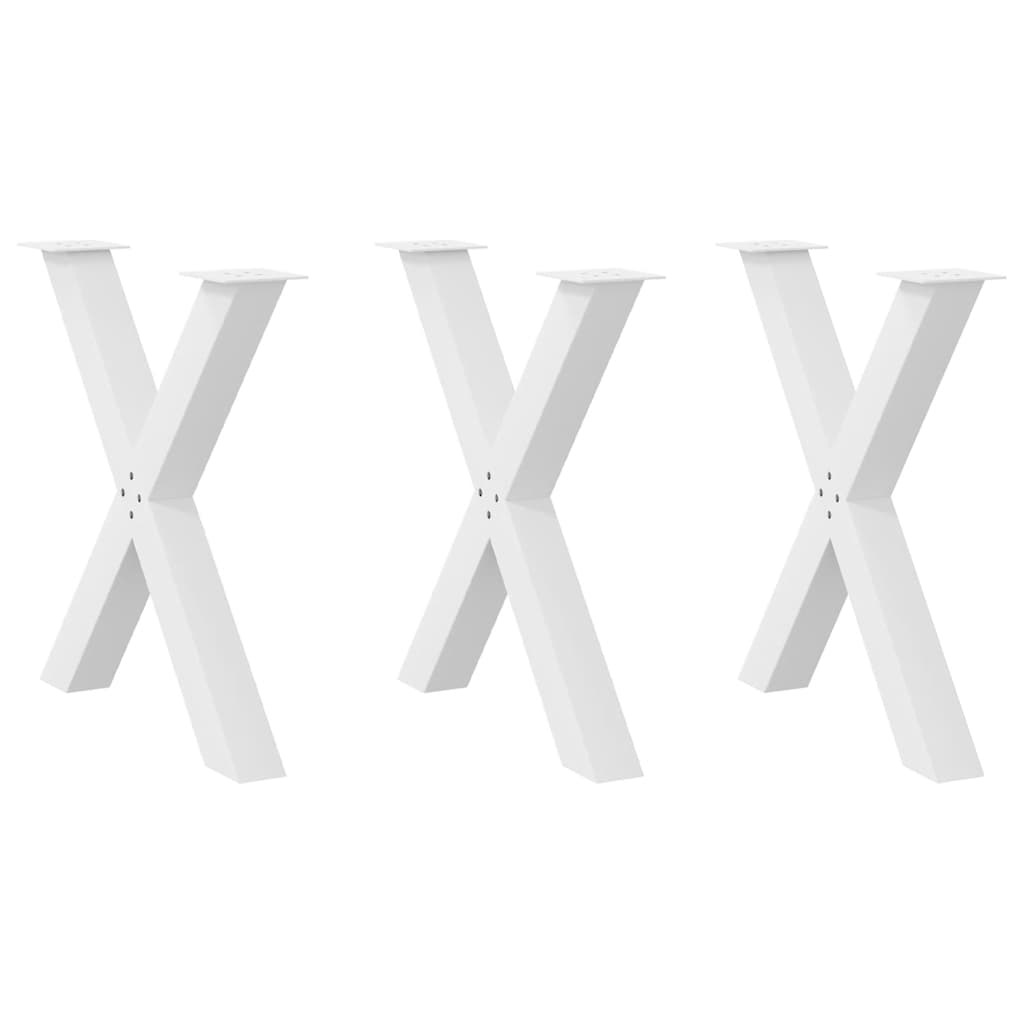 vidaXL Dining Table Legs X-Shaped 3 pcs White 80x(72-73) cm Steel