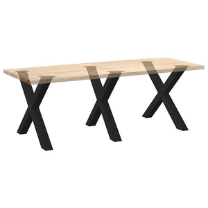 vidaXL Dining Table Legs X-Shaped 3 pcs Black 90x(72-73) cm Steel