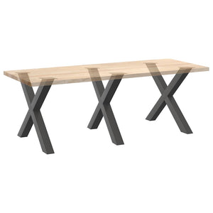 vidaXL Dining Table Legs X-Shaped 3 pcs Anthracite 90x(72-73) cm Steel