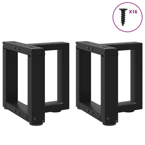 vidaXL Coffee Table Legs T-Shaped 2 pcs Black 30x25x(30-31) cm Steel