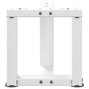 vidaXL Coffee Table Legs T-Shaped 2 pcs White 30x25x(30-31) cm Steel