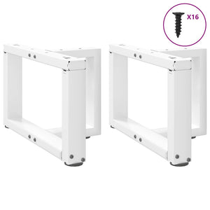 vidaXL Coffee Table Legs T-Shaped 2 pcs White 50x25x(30-31) cm Steel