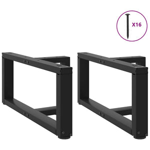 vidaXL Coffee Table Legs T-Shaped 2 pcs Black 70x25x(30-31) cm Steel