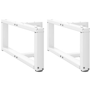 vidaXL Coffee Table Legs T-Shaped 2 pcs White 70x25x(30-31) cm Steel