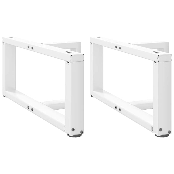 vidaXL Coffee Table Legs T-Shaped 2 pcs White 70x25x(30-31) cm Steel