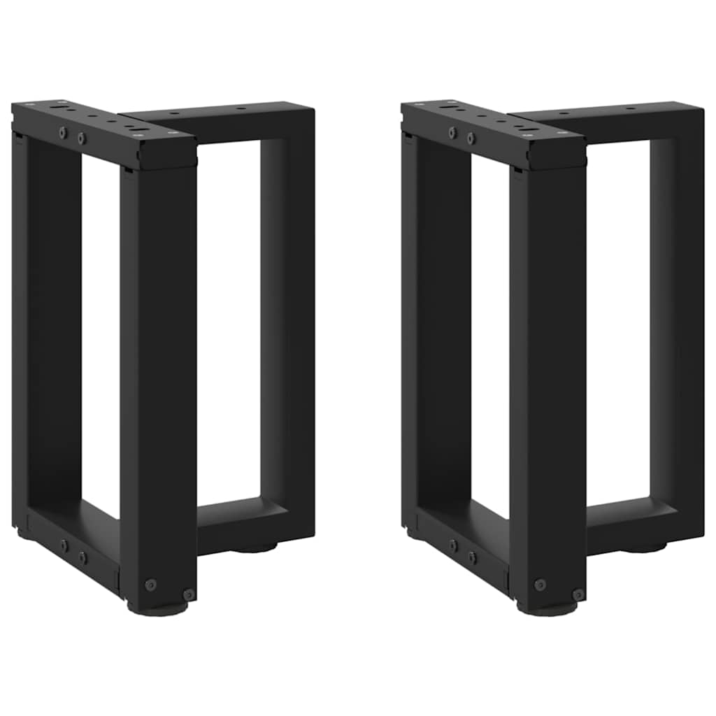 vidaXL Coffee Table Legs T-Shaped 2 pcs Black 28x25x(42-43) cm Steel