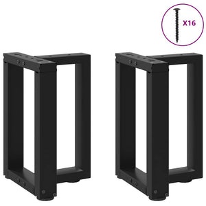 vidaXL Coffee Table Legs T-Shaped 2 pcs Black 28x25x(42-43) cm Steel