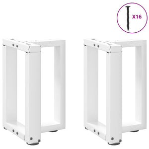 vidaXL Coffee Table Legs T-Shaped 2 pcs White 28x25x(42-43) cm Steel