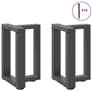 vidaXL Coffee Table Legs T-Shaped 2 pcs Anthracite 28x25x(42-43) cm Steel