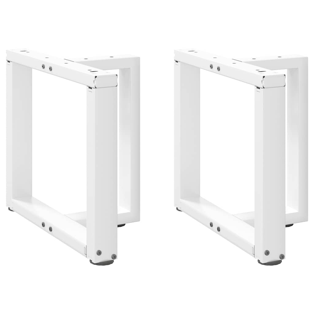 vidaXL Coffee Table Legs T-Shaped 2 pcs White 50x25x(42-43) cm Steel